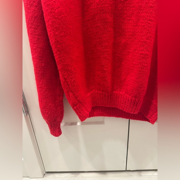 Hand knit Red Sweater - Picture 8 of 9